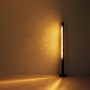 Schwarze Globo LED-Stehlampe Felicitas, 151cm hoch, mit Acrylkristallen und warmweißem Licht.