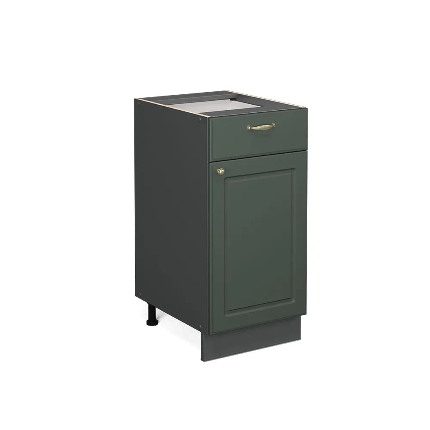 Vicco Küchenunterschrank Fame-Line Grün-Gold Landhaus Anthrazit 40 cm ohne Arbeitsplatte