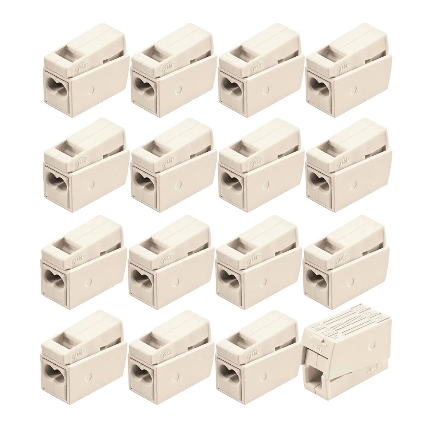 vasalat Set WAGO 224 Leuchtenklemmen 2-polig 1-2,5 mm² 3 Klemmstellen 16 Stück