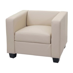 MCW Sessel Loungesessel Lille Leder Creme