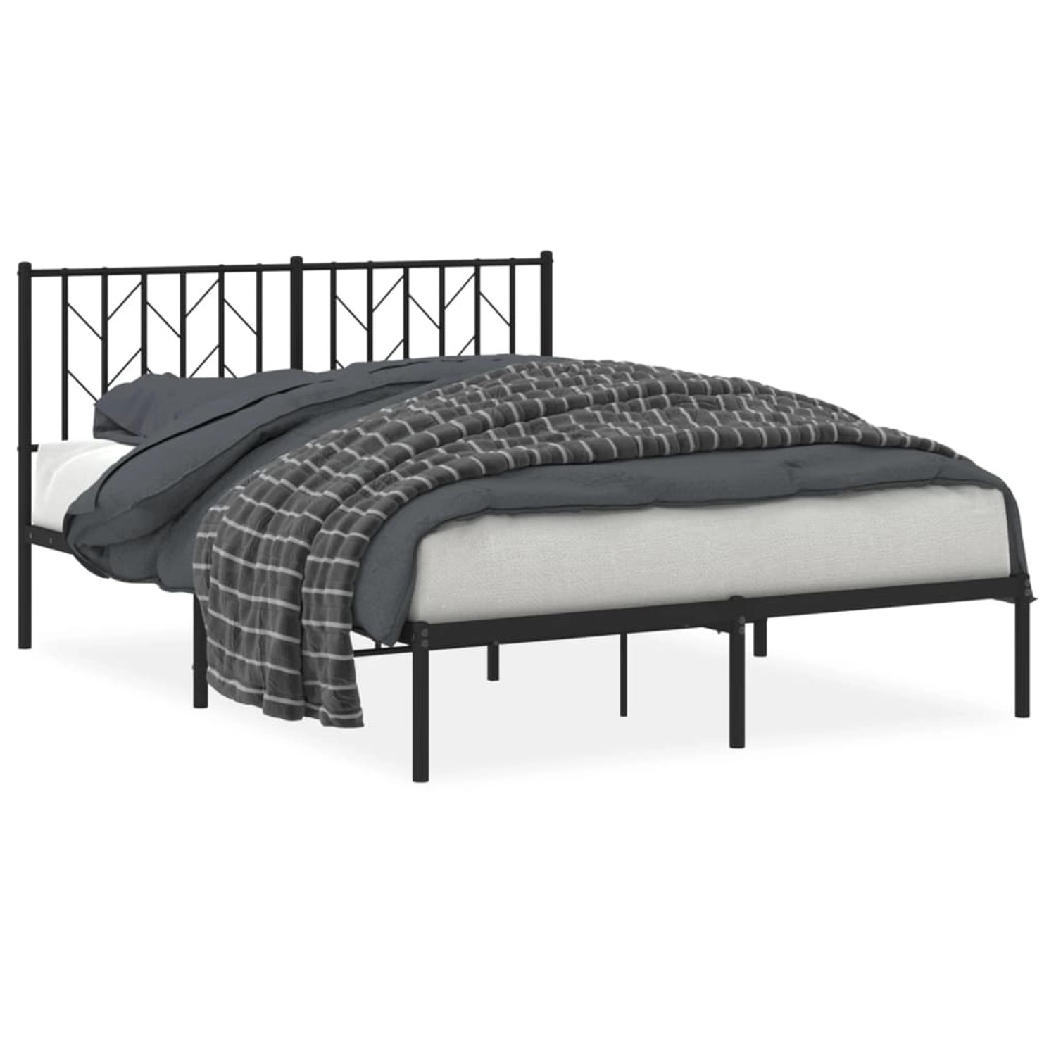 vidaXL Bettgestell mit Kopfteil Metall Schwarz 140x200 cm Modell 151933640 günstig online kaufen