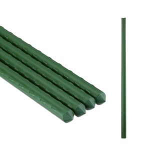 Relaxdays Pflanzstab Stahl Kunststoff Grün mit Spitze 10er Set 110 cm