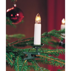 Konstsmide Kerzen-Lichterkette mit 25 warmweißen Topbirnen für den Innenbereich.