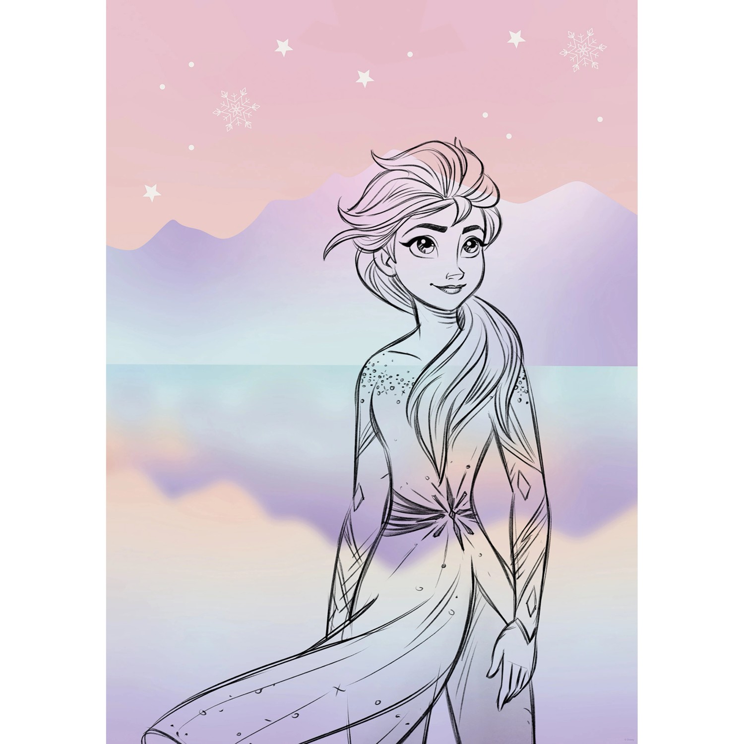 Komar Wandbild Disney Frozen Pastell Lights 50 cm x 70 cm Lila günstig online kaufen