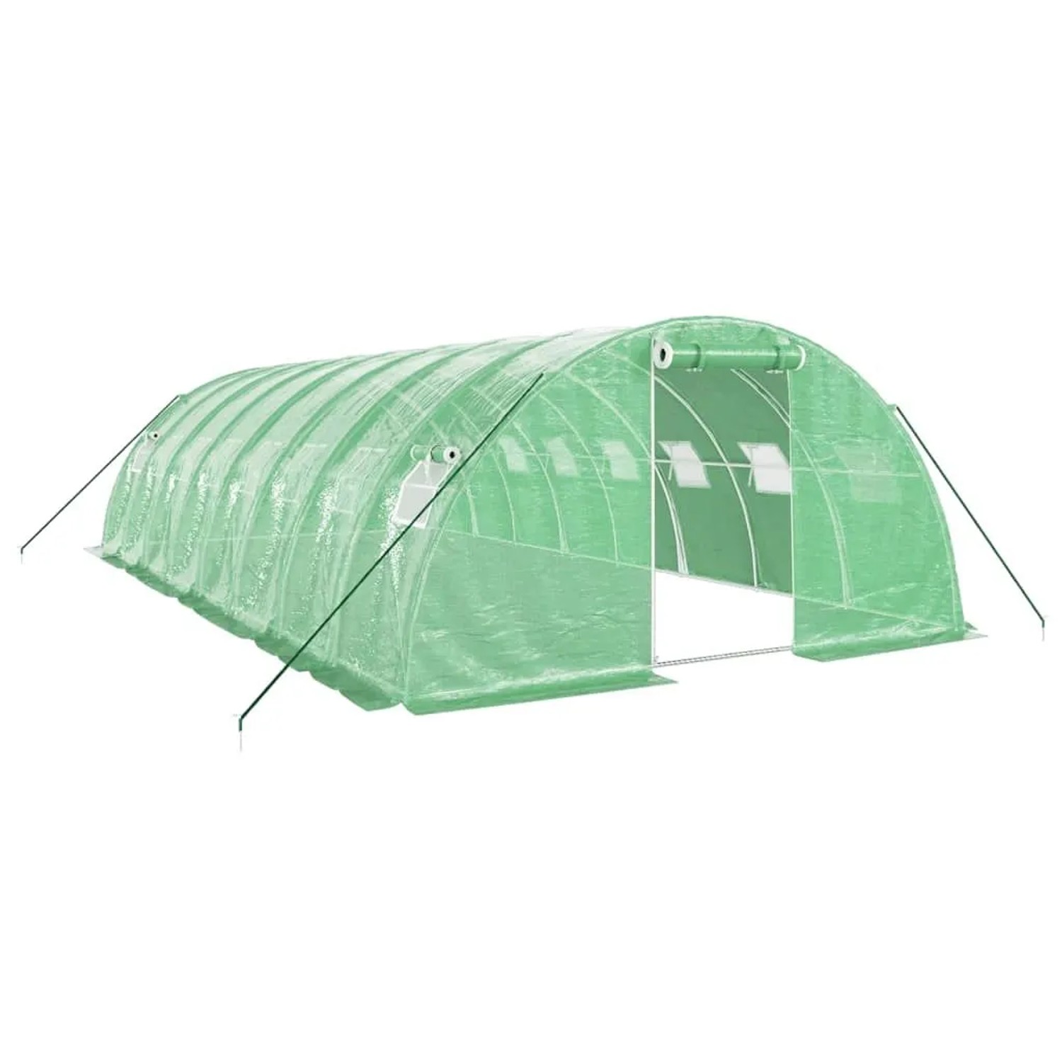 vidaXL Gewächshaus mit Stahlrahmen Grün 32 m² 8x4x2 m 3188063