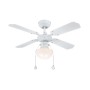 Weißer Westinghouse Deckenventilator Portland Ambiance mit Beleuchtung und Zugschaltern, 90 cm Durchmesser.