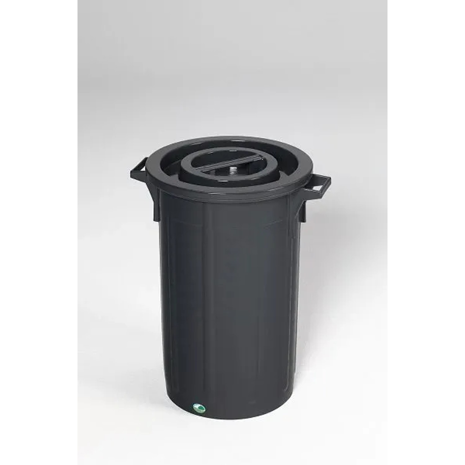 PROREGAL Robuster Abfallsammler Mit Deckel Stapelbar 90 Liter HxBxT 70 x 51 x 51 cm Kunststoff Schwarz