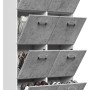 Posseik Schuhschrank Elite mit 8 Klappen in Weiß-Beton Optik für ca. 32 Paar Schuhe.
