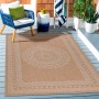 Beiger Ayyildiz Outdoor-Teppich Dhaka (200x290 cm) mit Vintage-Muster für Balkon und Terrasse.