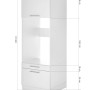 Respekta Waschmaschinenschrank Clara, 200x67,4x67,6 cm, Weiß Matt, mit Schubladen. Vorratsschrank für Waschmaschine.