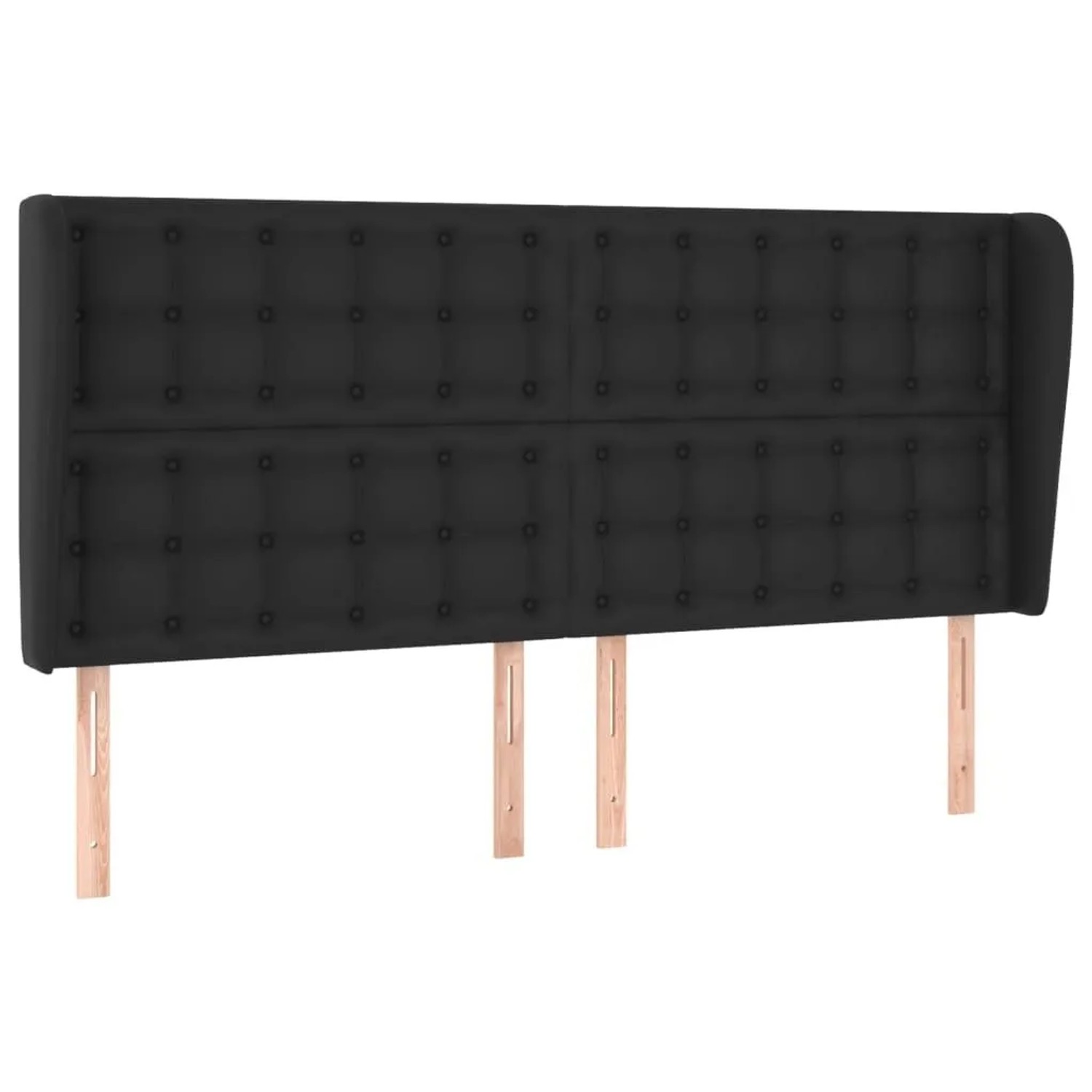 vidaXL Kopfteil mit Ohren Schwarz 183x23x118/128 cm Kunstleder 3118058
