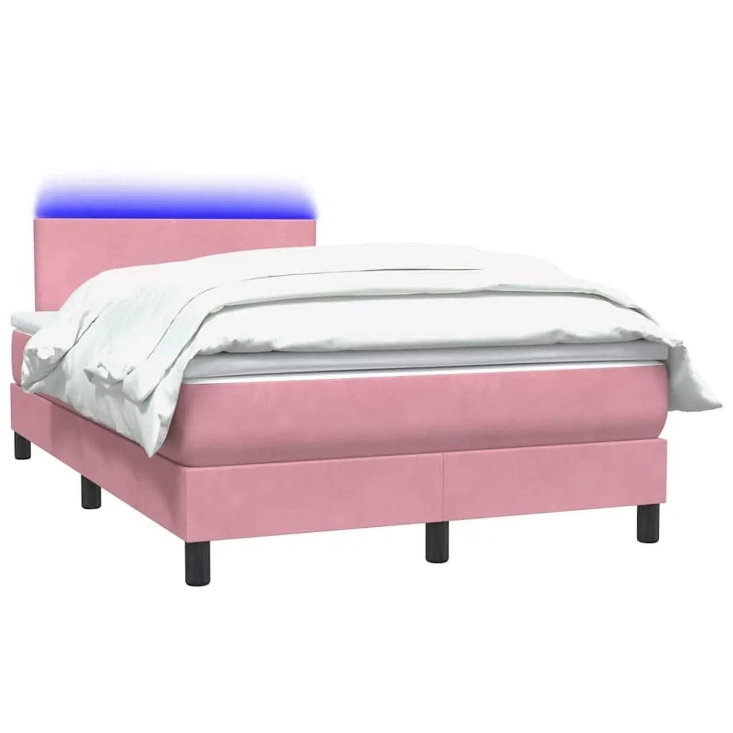 vidaXL Boxspringbett mit Matratze & LED Rosa 120x210 cm Samt 3316688 günstig online kaufen