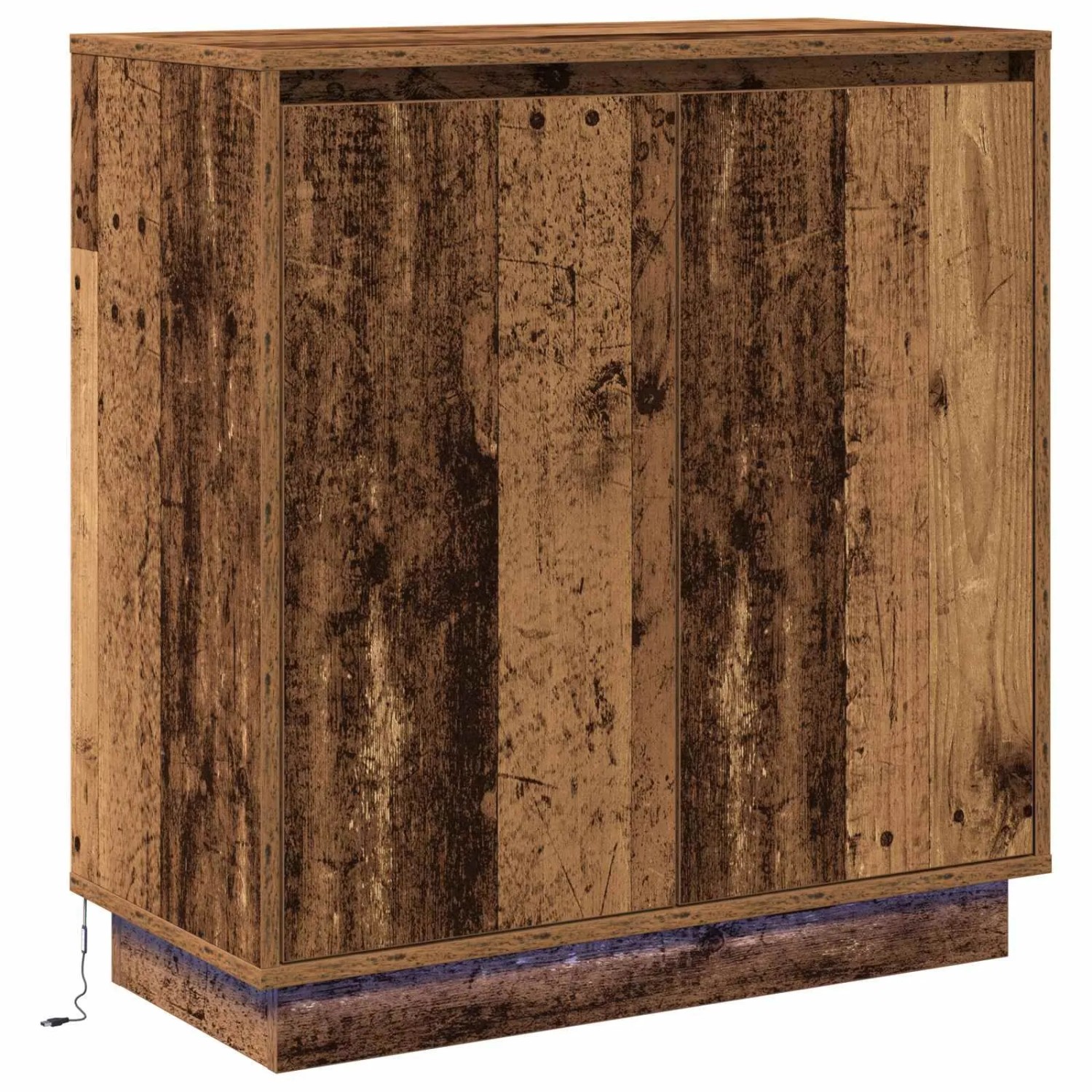vidaXL LED-Sideboard mit Regal Altholz 71 x 34,5 x 75 cm Holzwerkstoff 869648