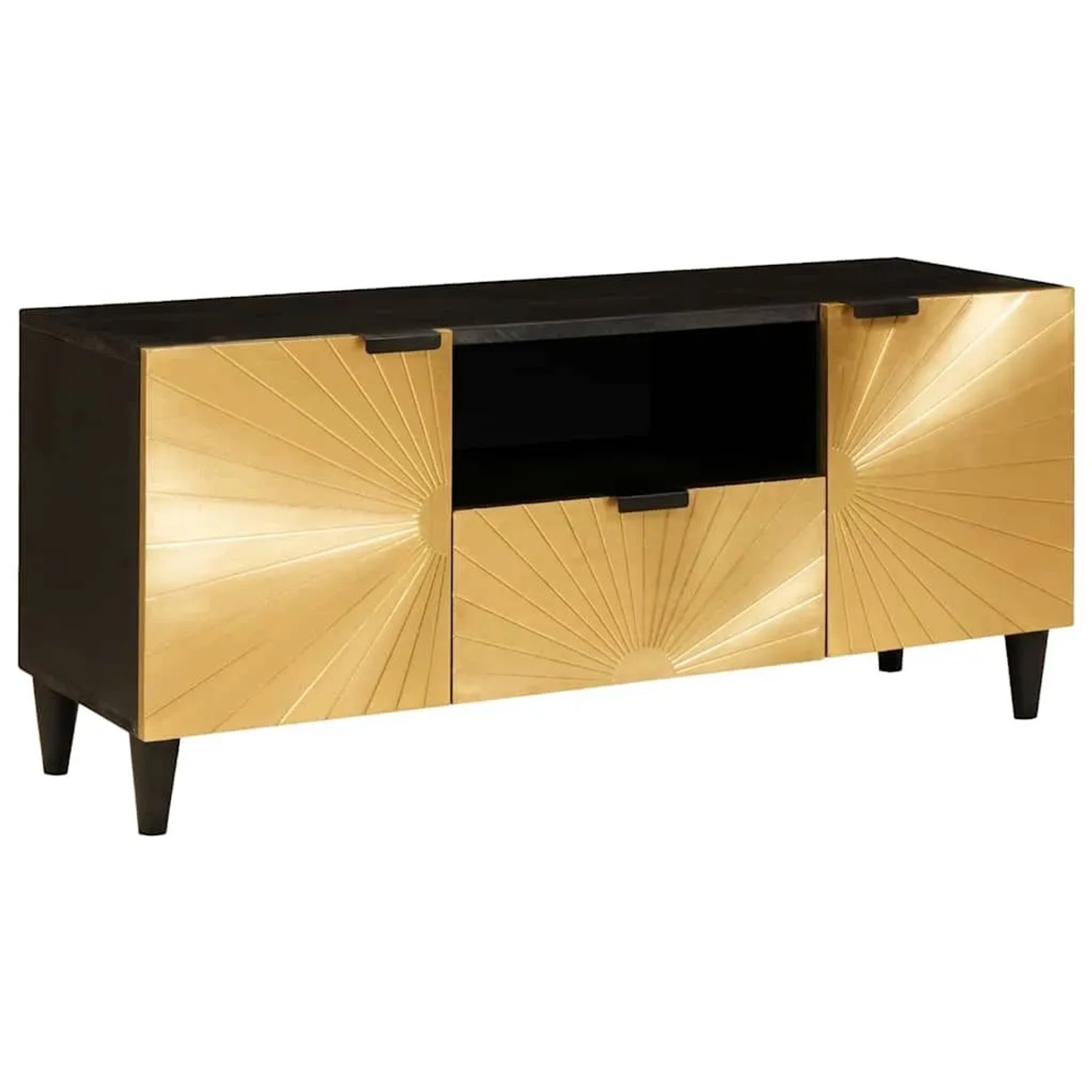 vidaXL TV-Schränk Schwarz und Gold 105 x 33 x 46 cm Holzwerkstoff 4017842 günstig online kaufen