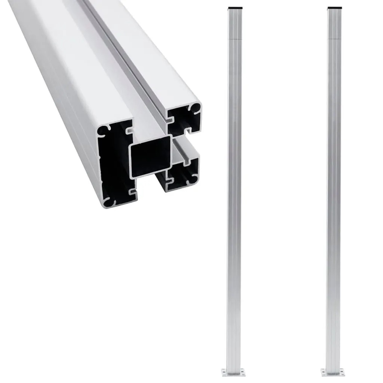 vidaXL Zaunpfosten 2 Stk Aluminium 185 cm 49076