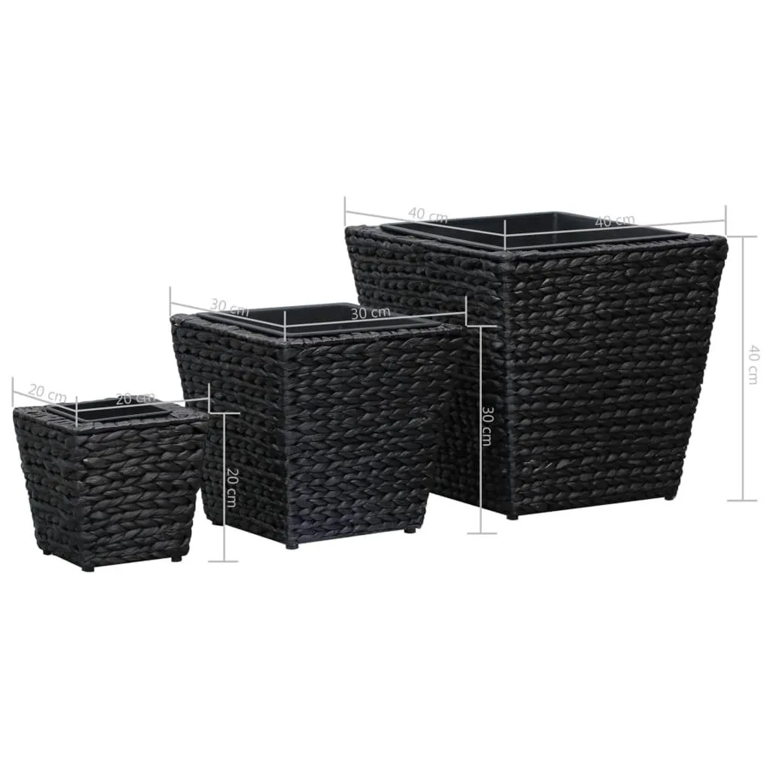 Furnicato Hochbeet Set Wasserhyazinthe Stahlrahmen Schwarz 40x40x40 Cm 30x30x30 Cm 20x20x20 Cm_8