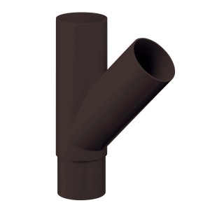Inefa Abzweiger Fallrohr, 45 Grad, DN 50/50, dunkelbraun, für Dachentwässerung.