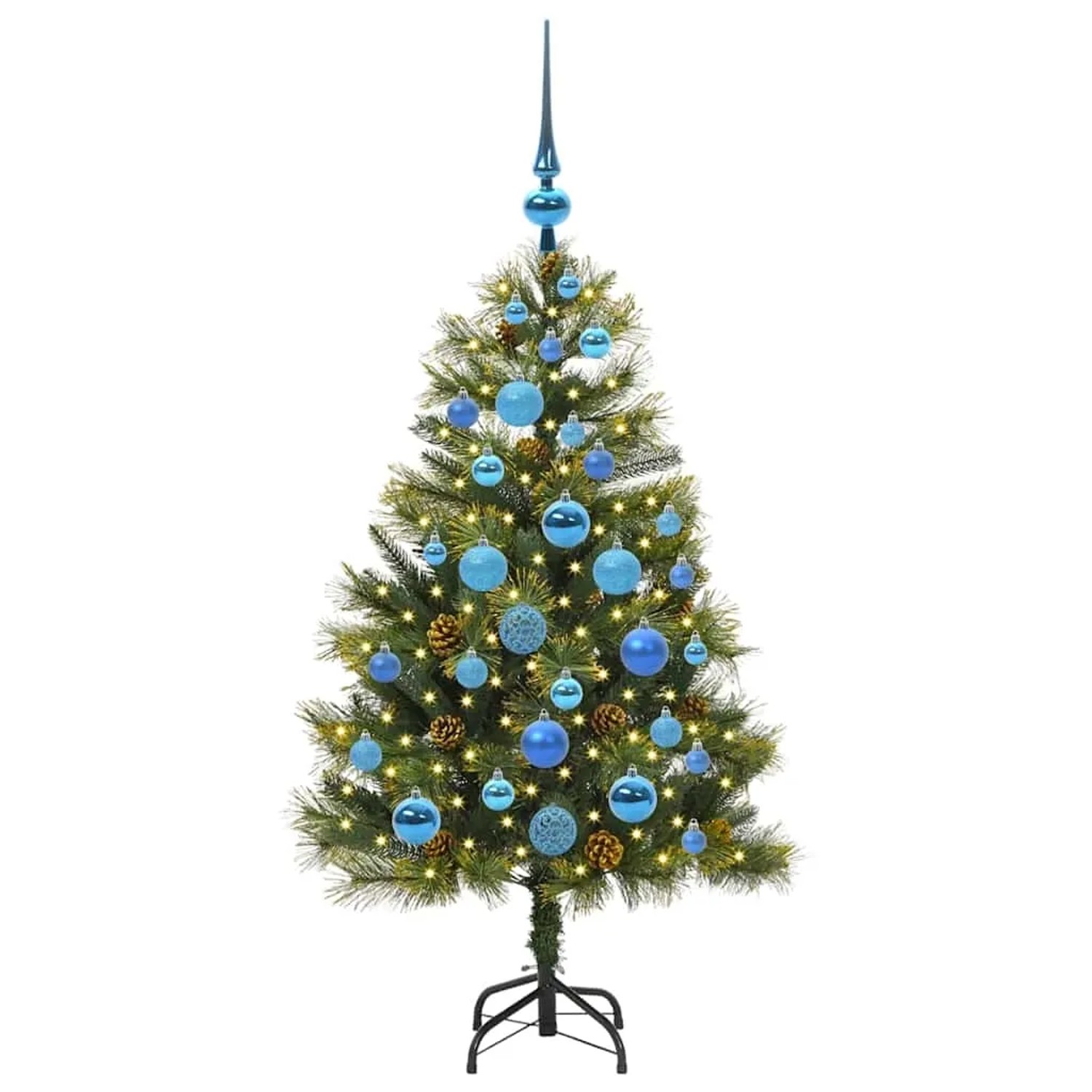 vidaXL Künstlicher Klapp-Weihnachtsbaum mit Tannenzapfen Grün 120 cm 3395078
