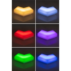 Trio Lines LED-Lichtsystem V-Verbinder in verschiedenen Farben.