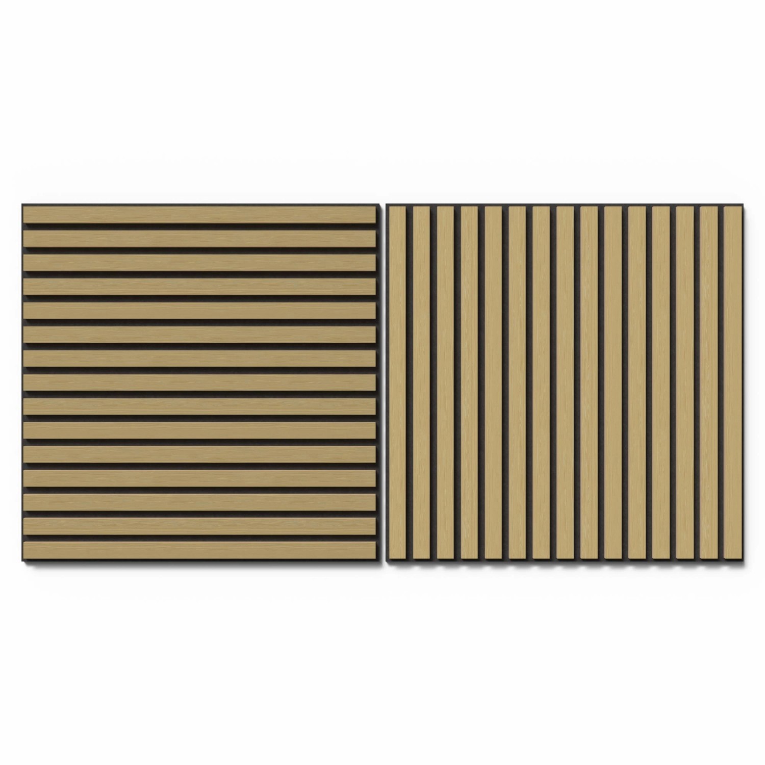 Akustikpaneel Wandverkleidung Eiche MDF Natur Akustikfilz Schwarz 60 cm 2 Stück