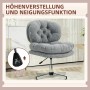 Grauer HOMCOM Bürostuhl mit Knopfheftung, höhenverstellbar und drehbar.