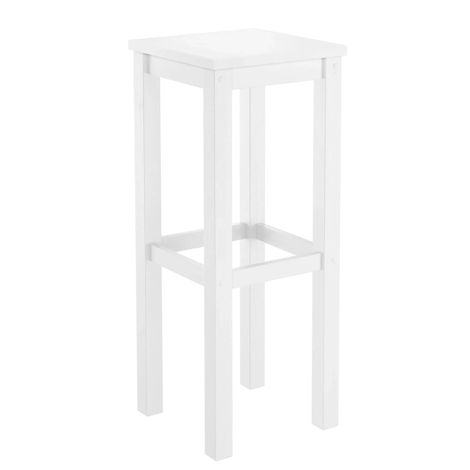 Erst-Holz Weißer Barhocker Tresenhocker Kiefer Massivholz Wählbar 60 oder 80 80 cm