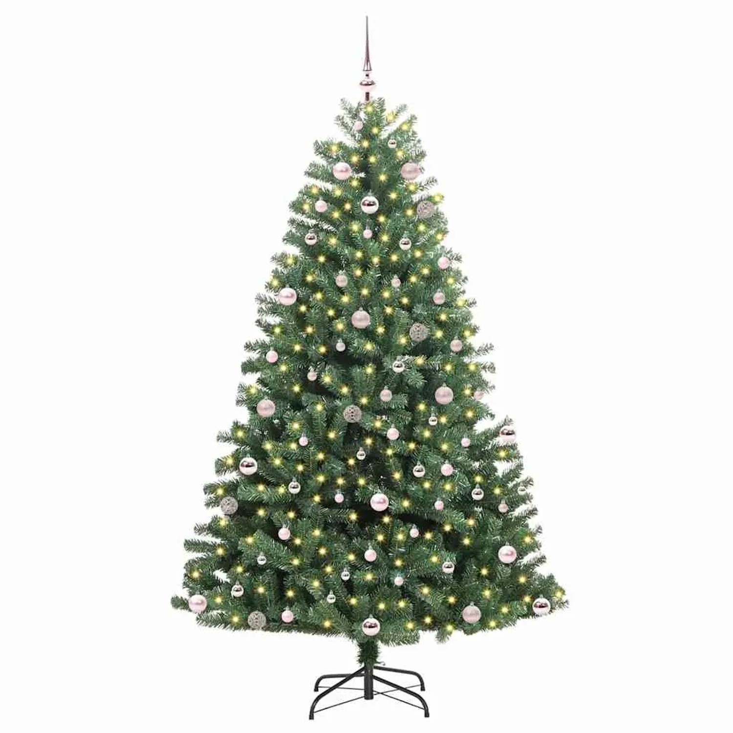 vidaXL Künstlicher Klappbarer Weihnachtsbaum mit 300 LEDs Grün 240 cm 3395507