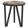 vidaXL Beistelltisch, schwarz/gelb, Ø35cm, MDF, Stahl. Kleiner Tisch für Wohnzimmer oder als Nachttisch.