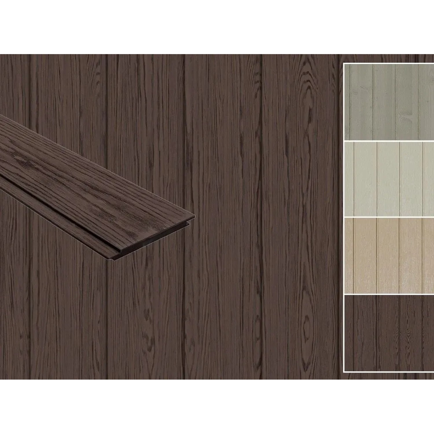 Outgarden WPC Premium Fassadenverkleidung Dark Truffel ArmorBoard Massivprofil PU-Kern Co-extrudiert 20 200 mm