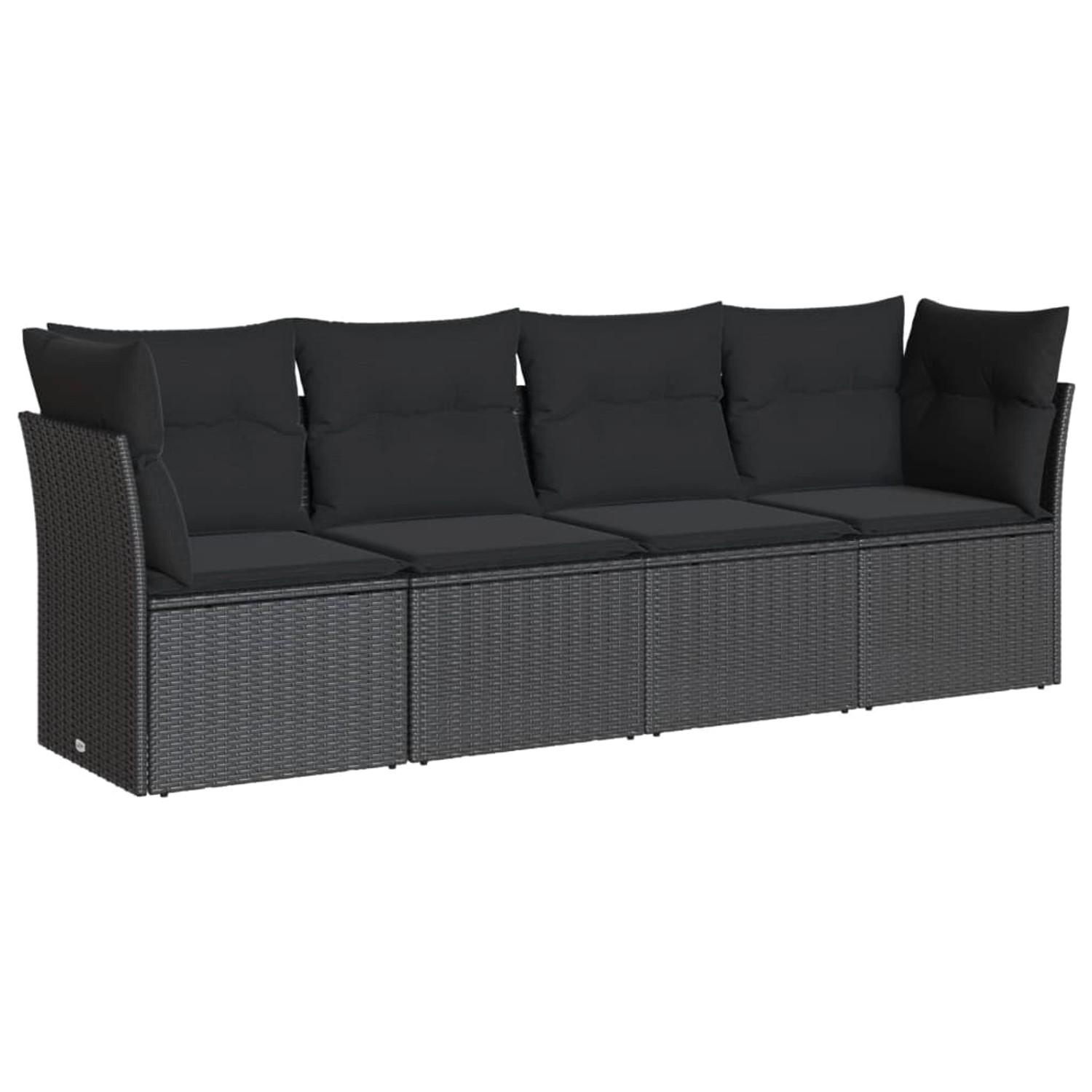 vidaXL 4-tlg Garten-Sofagarnitur mit Kissen Schwarz Poly Rattan Modell 21 günstig online kaufen