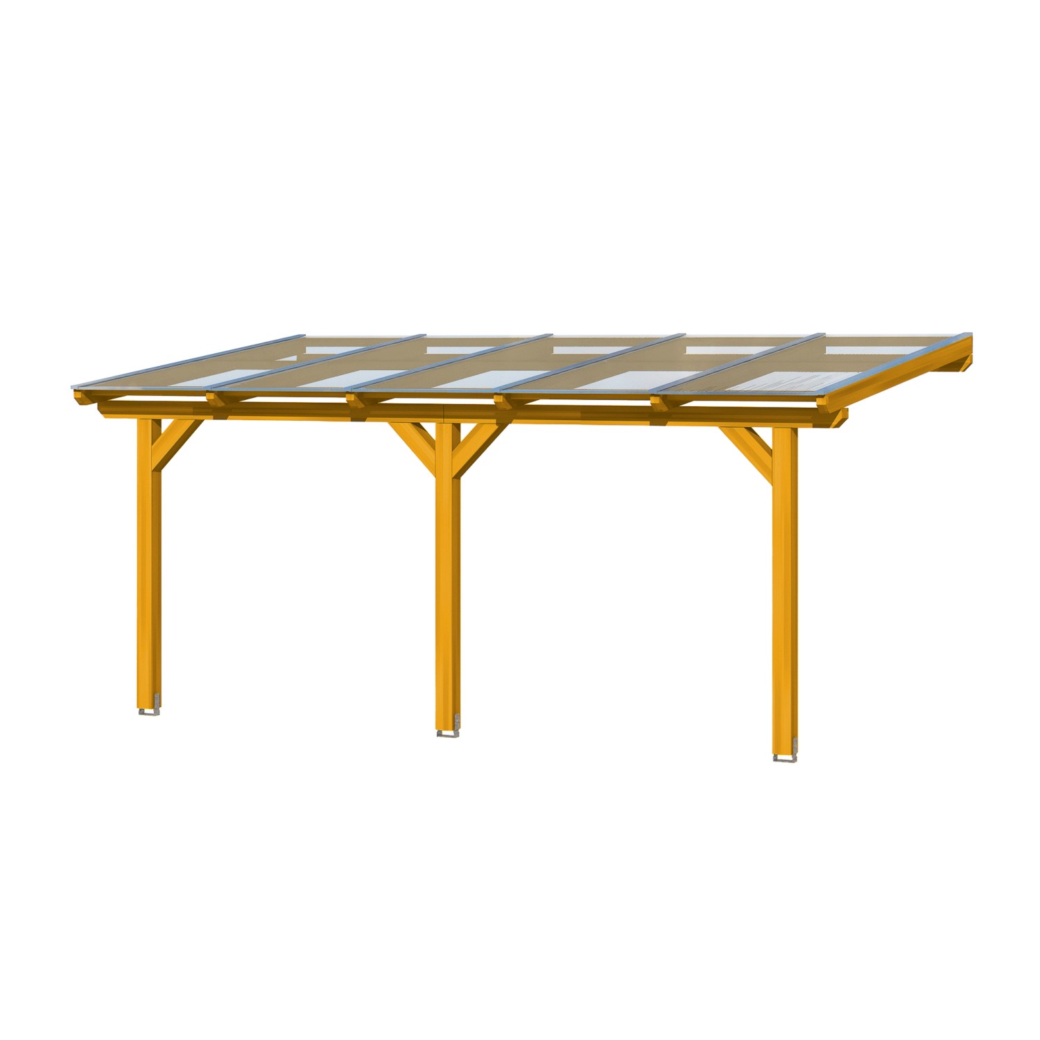 Skan Holz Terrassenüberdachung Bormio 541 cm x 250 cm Leimholz Eiche