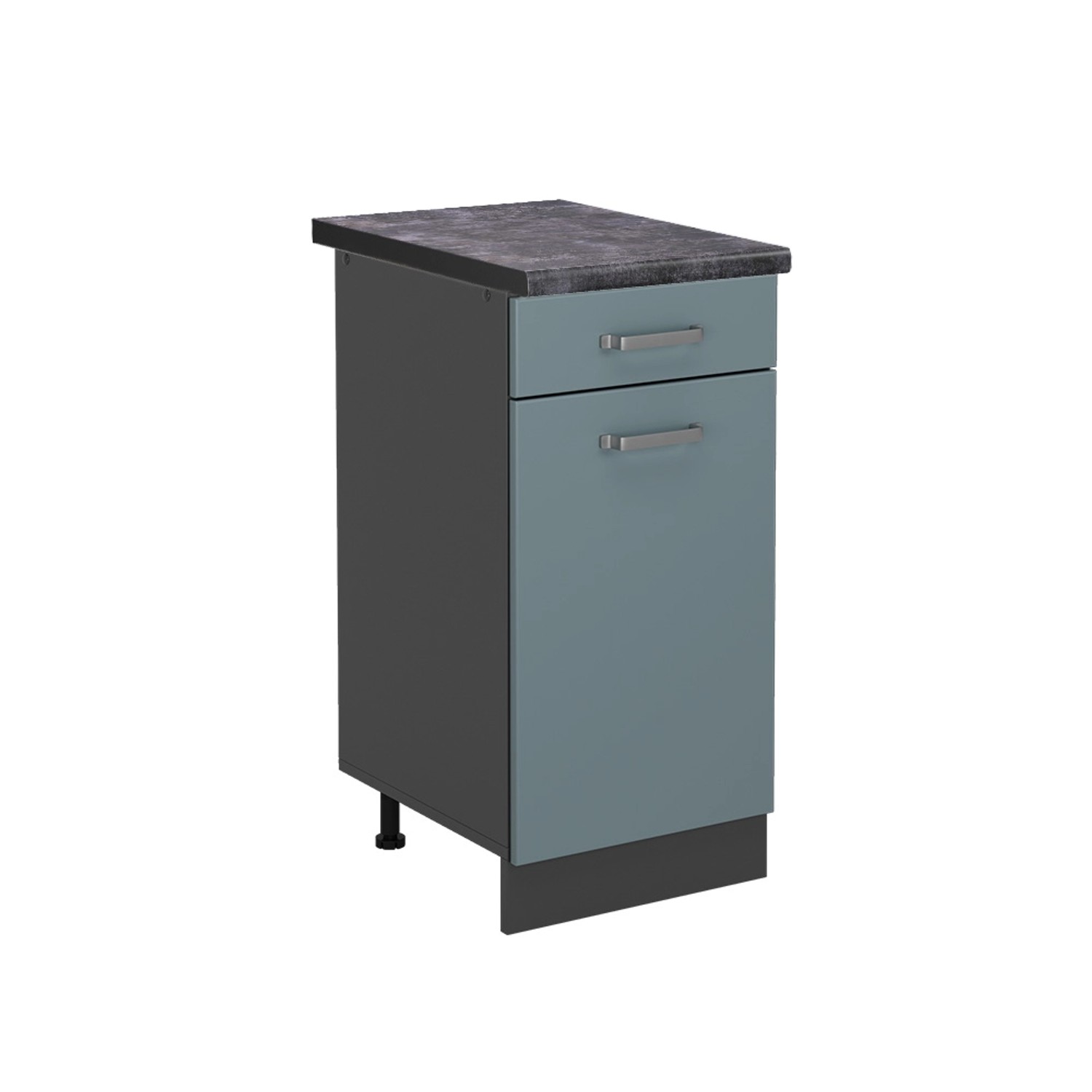 Vicco Küchenunterschrank R-Line Blau-Grau/Anthrazit 40 cm AP Anthrazit