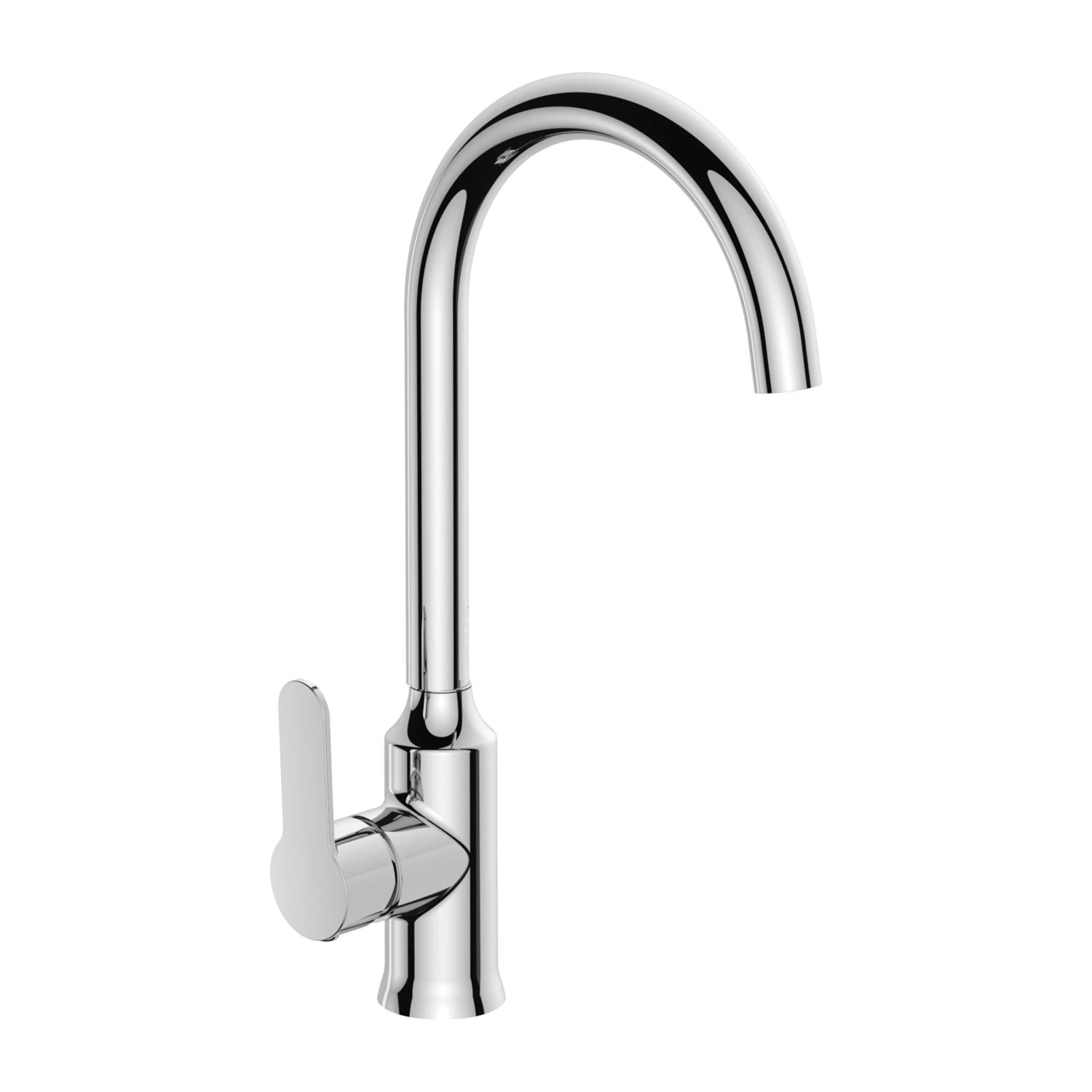 AICA Schwanenhals‑Küchenarmatur 360° Drehbar Spritzfrei Wassersparend KTW‑Zertifiziert Kalt‑Warm Chrom