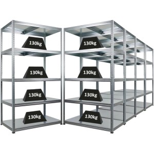 PROREGAL Mega Deal 5x Schwerlastregal Steel Eagle HxBxT 180x100x60cm Fachlast 130kg Verzinkt