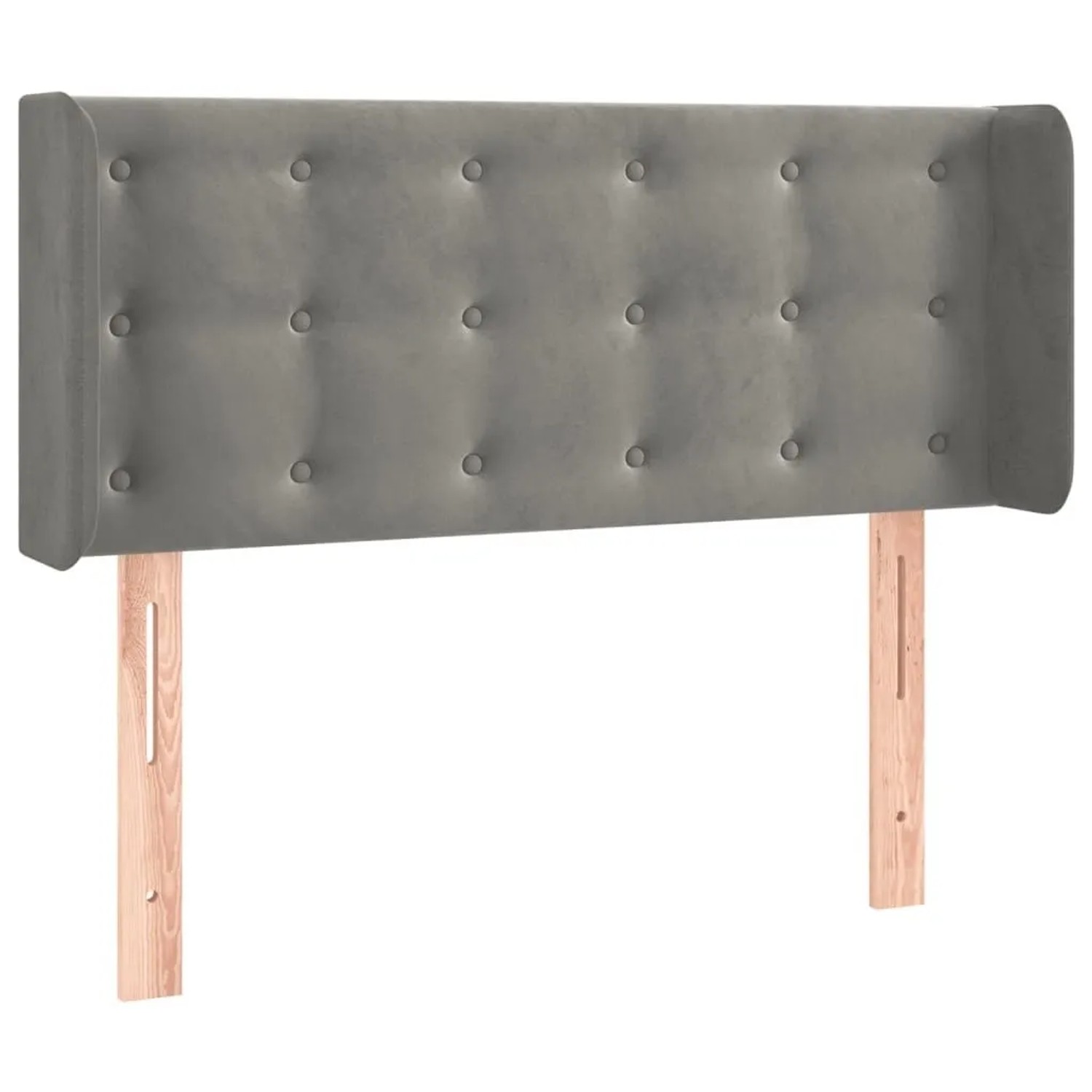 vidaXL Kopfteil mit Ohren Hellgrau 93x16x78/88 cm Samt 3119238