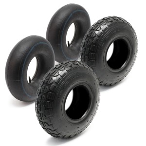 Wiltec 2Xreifenmantel 2Xschlauch 11X4.00-4 4Pr Aufsitzmäher Gerades Ventil