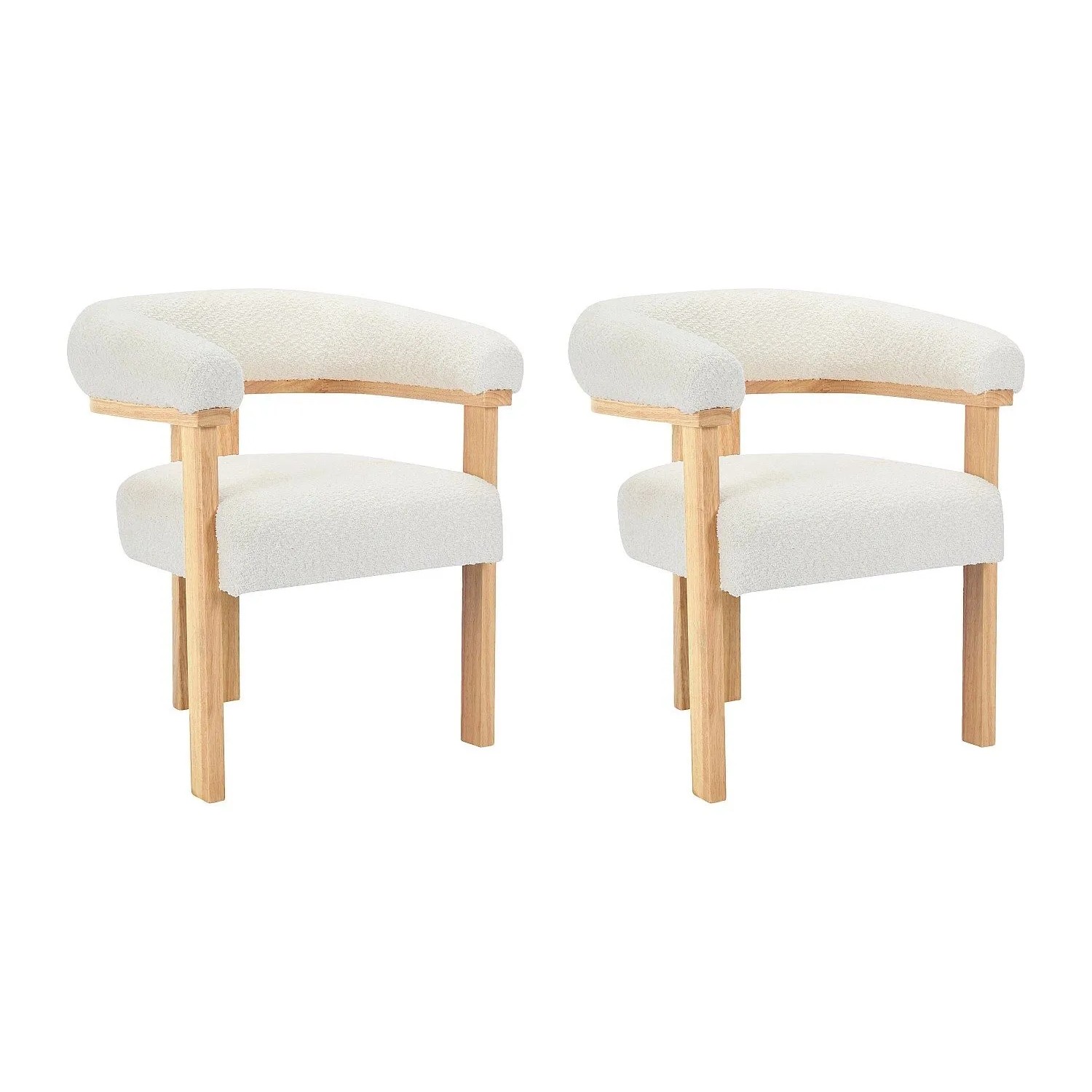 Vente-unique Stuhl Livelia Naturfarben Hell  Weiß 64 cm