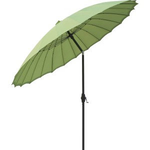 Marktschirm Limon Ø 270 cm in Limone mit Kurbelmechanismus für Garten und Terrasse.