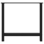Schwarze vidaXL Esstischbeine, 2er-Set, 70x72-73 cm, aus Stahl.