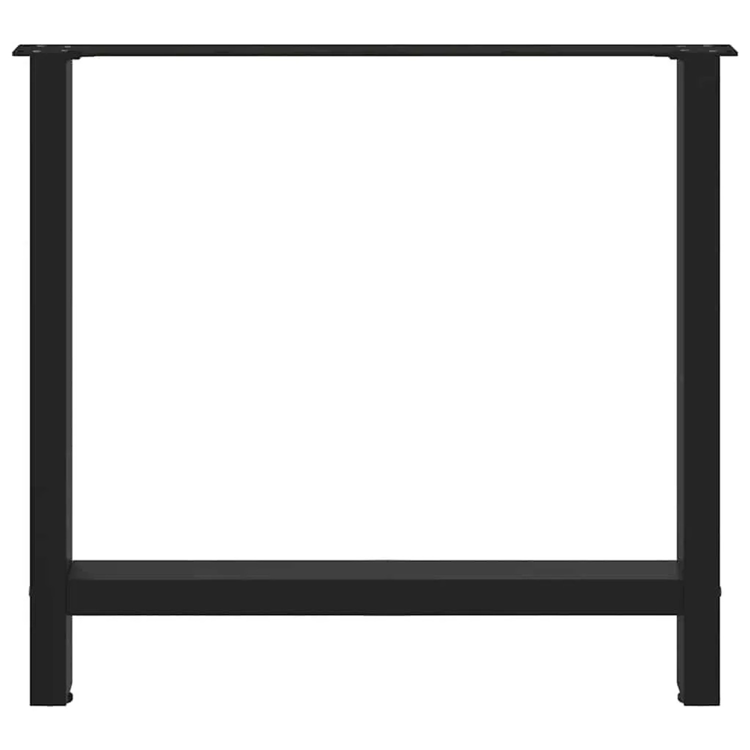 Schwarze vidaXL Esstischbeine, 2er-Set, 70x72-73 cm, aus Stahl.