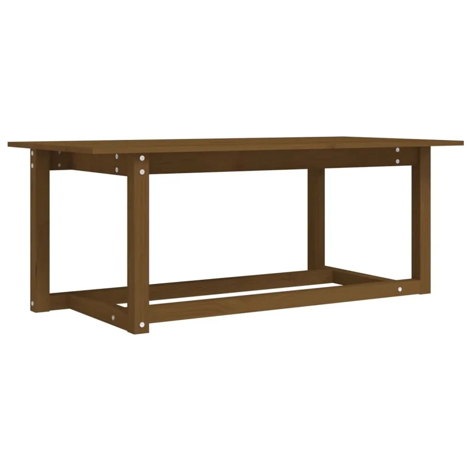 Honigbrauner Couchtisch aus Kiefer Massivholz, 110x55x45 cm. Modell 4.