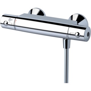 Verchromte Ideal Standard Thermostat-Armatur Ceratherm 50 für Dusche mit Cool Body Technologie.