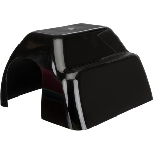 Schwarzes Kaninchenhaus aus Kunststoff, 29x19x33 cm, für den Käfig.