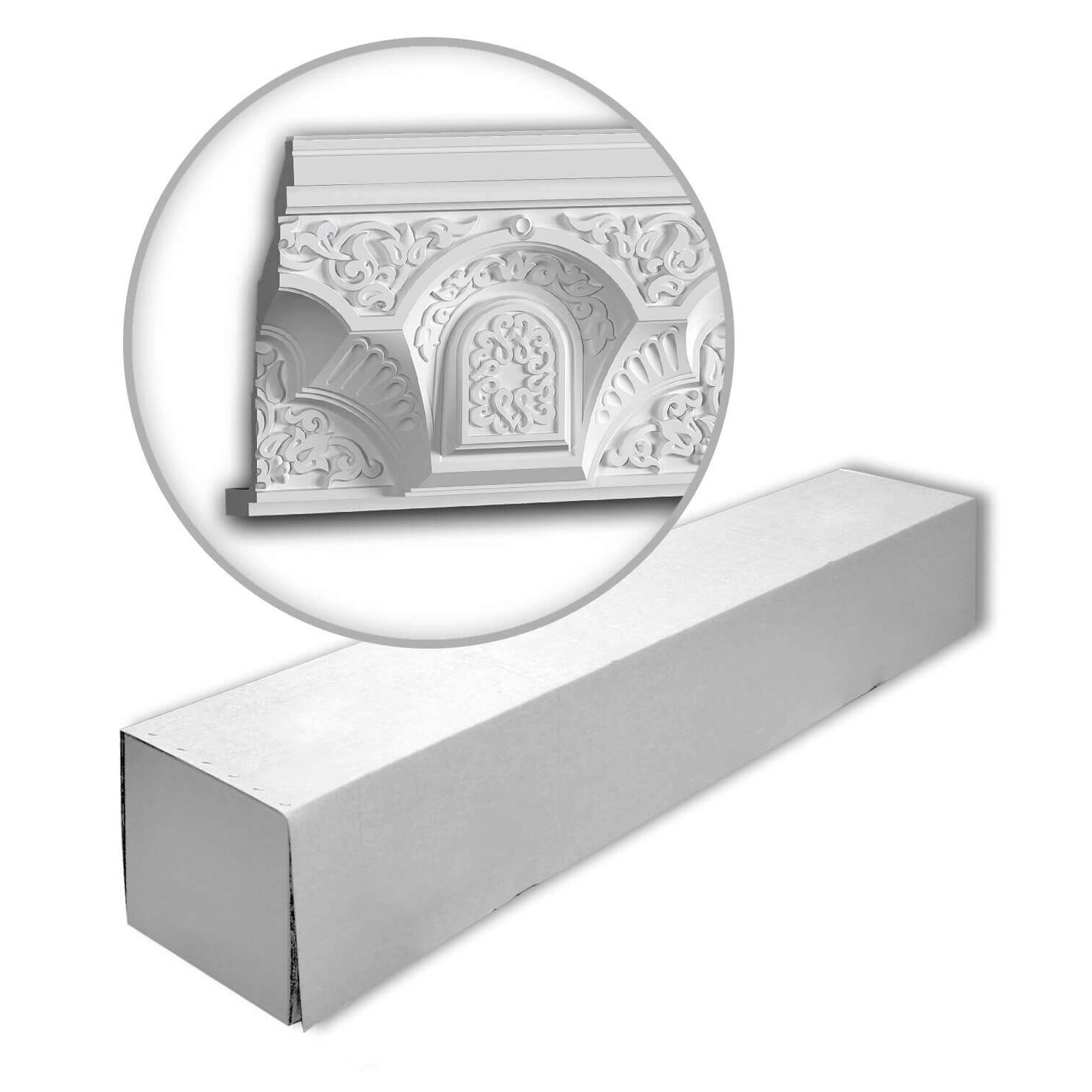 PROFHOME 150524-Box Eckleisten 1 Karton Set mit 2 Deckenleisten 4 m Weiß