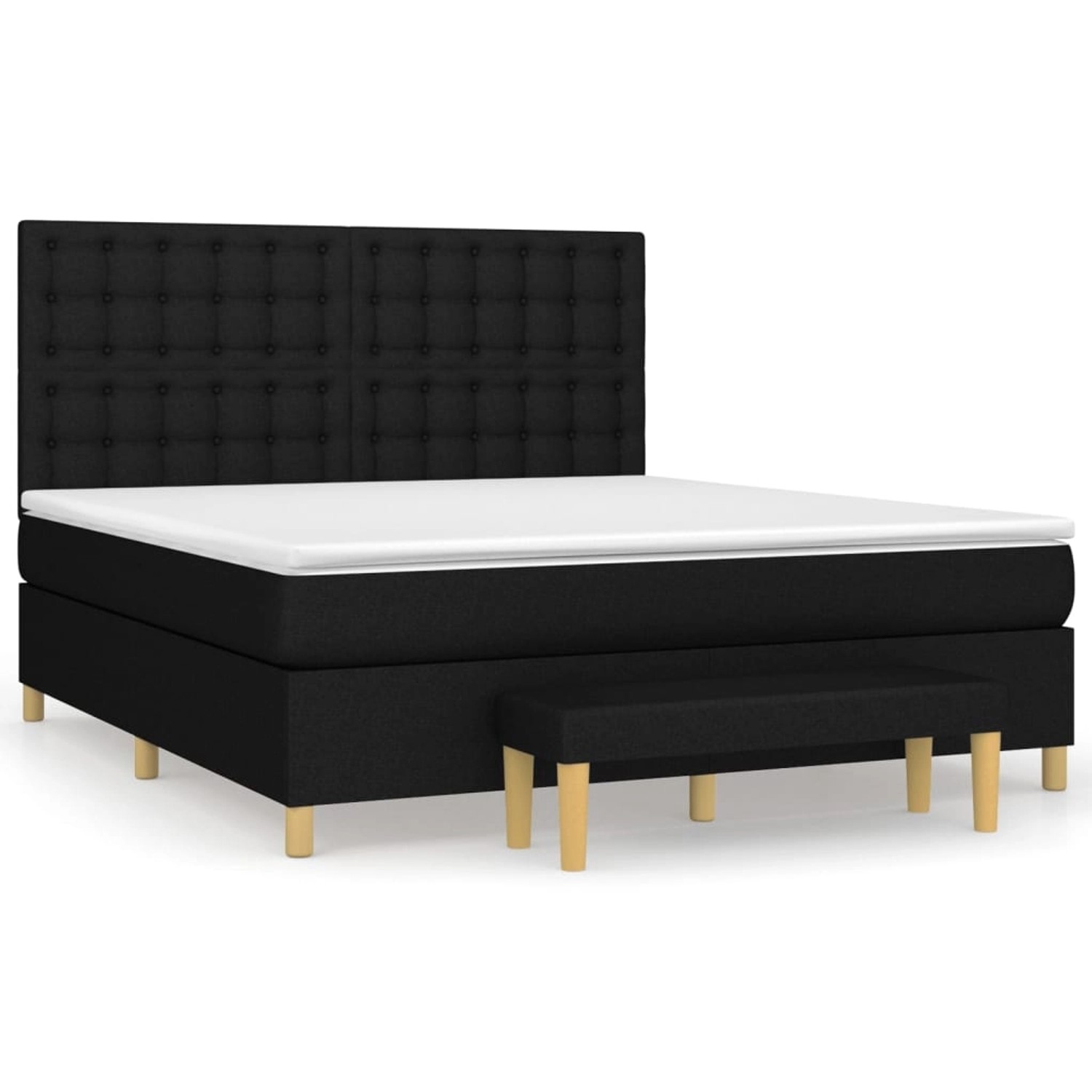 vidaXL Boxspringbett mit Matratze Schwarz 160x200 cm Stoff1367766 günstig online kaufen