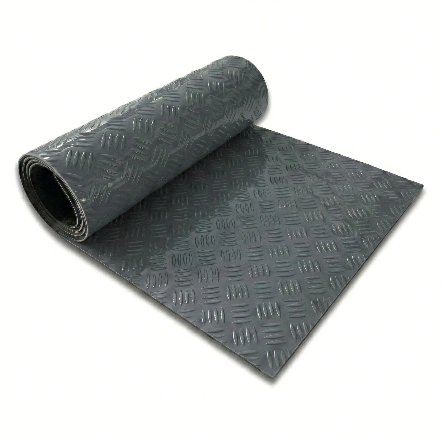 Floordirekt PVC-Bodenbelag Bullet Riffelblech-Optik Rutschfest Dunkelgrau 110 x 300 cm