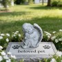 Relaxdays Grabengel Polyresin Grau Wetterfest Frostfest 24 cm_2