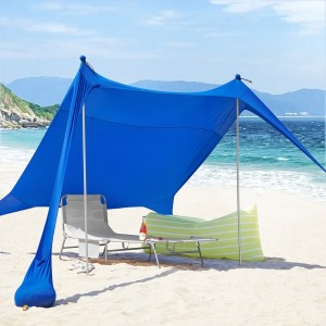 SoBuy Strandzelt Sonnensegel mit Alu-Stangen Sonnenschutz für Strand OZT01-DB