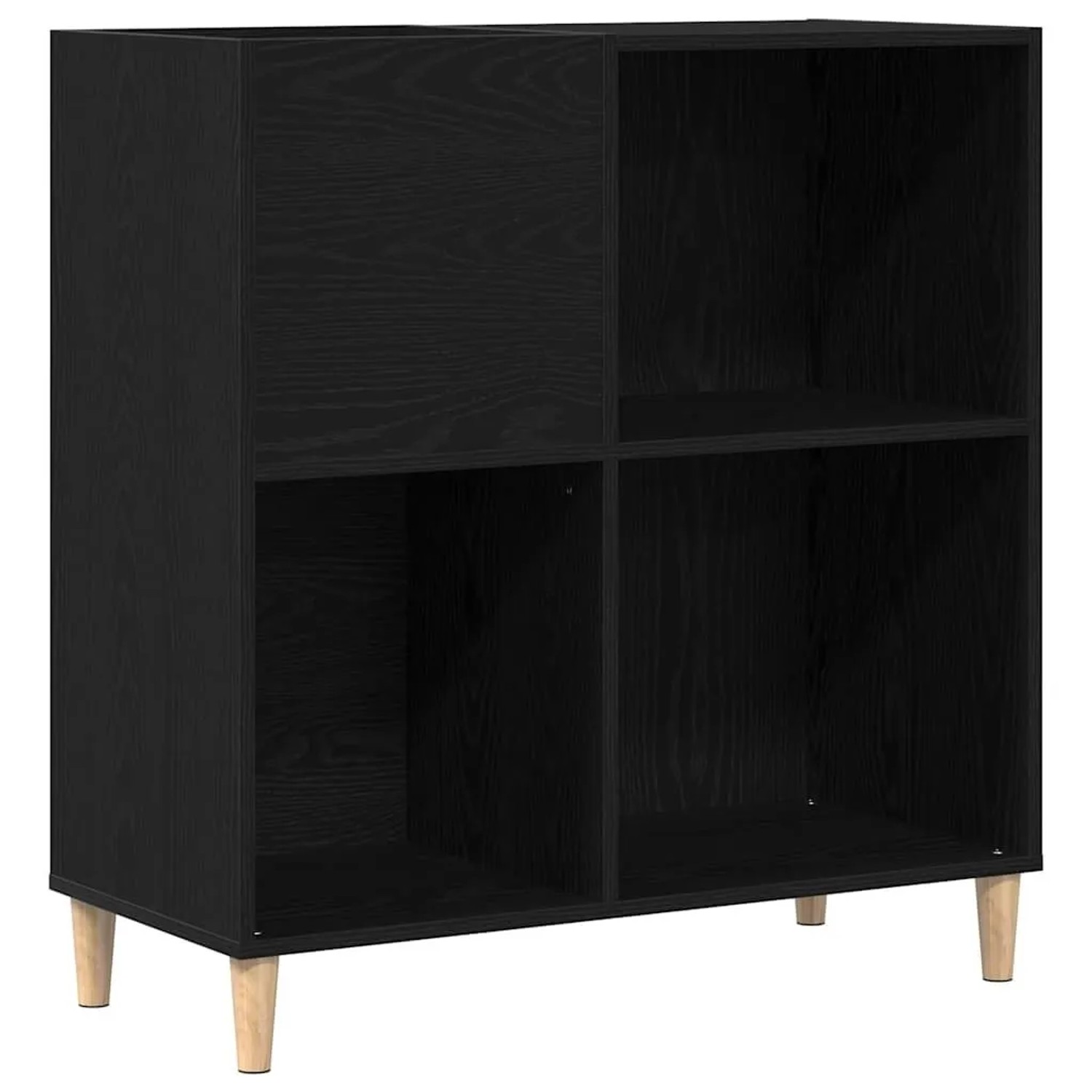 vidaXL Schallplattenschrank Schwarz Eichen-Optik 84,5 x 38 x 89 cm 862870
