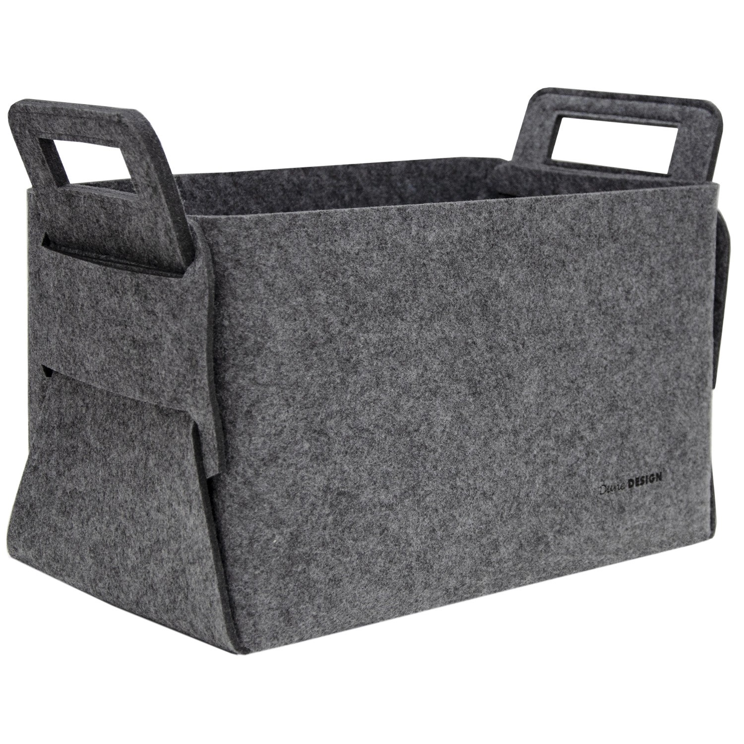 DuneDesign Filz Aufbewahrungskorb 37 x 24 x 37 cm 25 Liter Grau günstig online kaufen